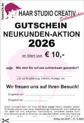 GUTSCHEIN  Neukunden-Aktion